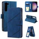 For Samsung Galaxy S23 5G Skin Feel Multi-card Wallet Leather Phone Case(Blue) - 1