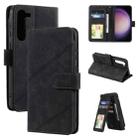 For Samsung Galaxy S23 5G Skin Feel Multi-card Wallet Leather Phone Case(Black) - 1