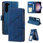 For Samsung Galaxy S23+ 5G Skin Feel Multi-card Wallet Leather Phone Case(Blue) - 1