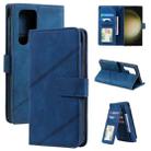 For Samsung Galaxy S23 Ultra 5G Skin Feel Multi-card Wallet Leather Phone Case(Blue) - 1