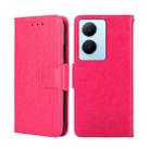 For vivo Y78 Plus 5G Crystal Texture Leather Phone Case(Rose Red) - 1
