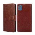 For Nokia C02 TA-1522 Crystal Texture Leather Phone Case(Brown) - 1
