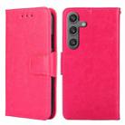 For Samsung Galaxy S24 5G Crystal Texture Leather Phone Case(Rose Red) - 1