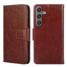 For Samsung Galaxy S24 5G Crystal Texture Leather Phone Case(Brown) - 1