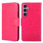 For Samsung Galaxy S24+ 5G Crystal Texture Leather Phone Case(Rose Red) - 1