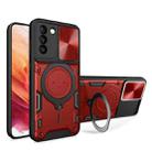 For Samsung Galaxy S21+ 5G CD Texture Sliding Camshield Magnetic Holder Phone Case(Red) - 1