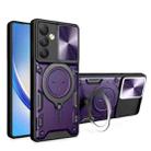 For Samsung Galaxy A54 5G CD Texture Sliding Camshield Magnetic Holder Phone Case(Purple) - 1