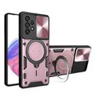 For Samsung Galaxy A53 CD Texture Sliding Camshield Magnetic Holder Phone Case(Pink) - 1