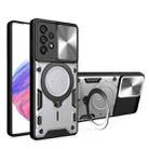 For Samsung Galaxy A33 5G CD Texture Sliding Camshield Magnetic Holder Phone Case(Silver) - 1