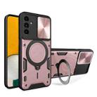 For Samsung Galaxy A13 5G CD Texture Sliding Camshield Magnetic Holder Phone Case(Pink) - 1