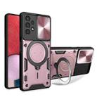 For Samsung Galaxy A13 4G CD Texture Sliding Camshield Magnetic Holder Phone Case(Pink) - 1