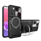 For Samsung Galaxy A03s CD Texture Sliding Camshield Magnetic Holder Phone Case(Black) - 1