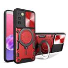 For Samsung Galaxy A03s CD Texture Sliding Camshield Magnetic Holder Phone Case(Red) - 1