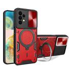 For Samsung Galaxy A23 5G CD Texture Sliding Camshield Magnetic Holder Phone Case(Red) - 1
