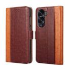 For Honor X50i 5G Ostrich Texture Horizontal Flip Leather Phone Case(Brown) - 1