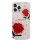 For iPhone 14 Dual-side Laminating Transparent TPU Phone Case(Two Red Roses) - 1