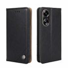 For OPPO A1 5G Non-Magnetic Retro Texture Leather Phone Case(Black) - 1