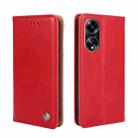 For OPPO A1 5G Non-Magnetic Retro Texture Leather Phone Case(Red) - 1