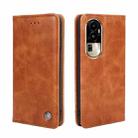 For OPPO Reno10 Pro 5G Non-Magnetic Retro Texture Leather Phone Case(Brown) - 1
