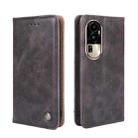 For OPPO Reno10 Pro 5G Non-Magnetic Retro Texture Leather Phone Case(Grey) - 1