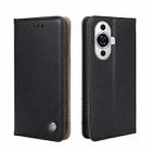 For Huawei nova 11 4G Non-Magnetic Retro Texture Leather Phone Case(Black) - 1
