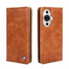For Huawei nova 11 4G Non-Magnetic Retro Texture Leather Phone Case(Brown) - 1