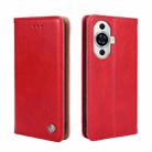 For Huawei nova 11 4G Non-Magnetic Retro Texture Leather Phone Case(Red) - 1