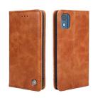 For Nokia C02 TA-1522 Non-Magnetic Retro Texture Leather Phone Case(Brown) - 1