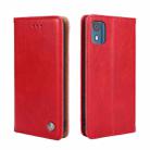 For Nokia C02 TA-1522 Non-Magnetic Retro Texture Leather Phone Case(Red) - 1