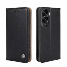 For Honor X50i 5G Non-Magnetic Retro Texture Leather Phone Case(Black) - 1