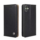 For Samsung Galaxy F14 5G Non-Magnetic Retro Texture Leather Phone Case(Black) - 1