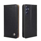 For Samsung Galaxy M54 5G Non-Magnetic Retro Texture Leather Phone Case(Black) - 1