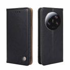 For Xiaomi 13 Ultra 5G Non-Magnetic Retro Texture Leather Phone Case(Black) - 1