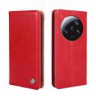 For Xiaomi 13 Ultra 5G Non-Magnetic Retro Texture Leather Phone Case(Red) - 1