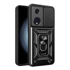 For OPPO Reno8 T 5G Sliding Camera Cover Design TPU+PC Phone Case(Black) - 1