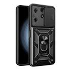 For Tecno Spark 10 Pro Sliding Camera Cover Design TPU+PC Phone Case(Black) - 1