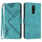 For Xiaomi Redmi 8 Line Pattern Skin Feel Leather Phone Case(Light Blue) - 1