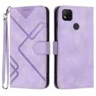 For Xiaomi Redmi 9C/9C NFC/Poco C3 Line Pattern Skin Feel Leather Phone Case(Light Purple) - 1
