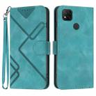 For Xiaomi Redmi 9C/9C NFC/Poco C3 Line Pattern Skin Feel Leather Phone Case(Light Blue) - 1