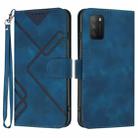 For Xiaomi Poco M3/Redmi 9T Line Pattern Skin Feel Leather Phone Case(Royal Blue) - 1