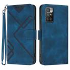 For Xiaomi Redmi 10/10 2022/10 Prime Line Pattern Skin Feel Leather Phone Case(Royal Blue) - 1