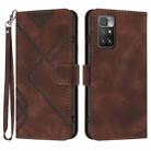 For Xiaomi Redmi 10/10 2022/10 Prime Line Pattern Skin Feel Leather Phone Case(Coffee) - 1