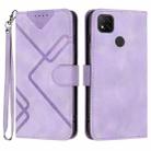 For Xiaomi Redmi 10A 4G Line Pattern Skin Feel Leather Phone Case(Light Purple) - 1