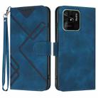 For Xiaomi Redmi 10C Global/10 India Line Pattern Skin Feel Leather Phone Case(Royal Blue) - 1