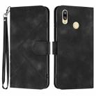 For Xiaomi Redmi Note 7 Line Pattern Skin Feel Leather Phone Case(Black) - 1