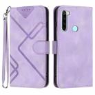For Xiaomi Redmi Note 8 Line Pattern Skin Feel Leather Phone Case(Light Purple) - 1