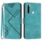 For Xiaomi Redmi Note 8 Line Pattern Skin Feel Leather Phone Case(Light Blue) - 1