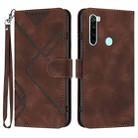 For Xiaomi Redmi Note 8T Line Pattern Skin Feel Leather Phone Case(Coffee) - 1