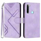 For Xiaomi Redmi Note 8T Line Pattern Skin Feel Leather Phone Case(Light Purple) - 1