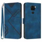 For Xiaomi Redmi Note 9 Global/10X 4G Line Pattern Skin Feel Leather Phone Case(Royal Blue) - 1